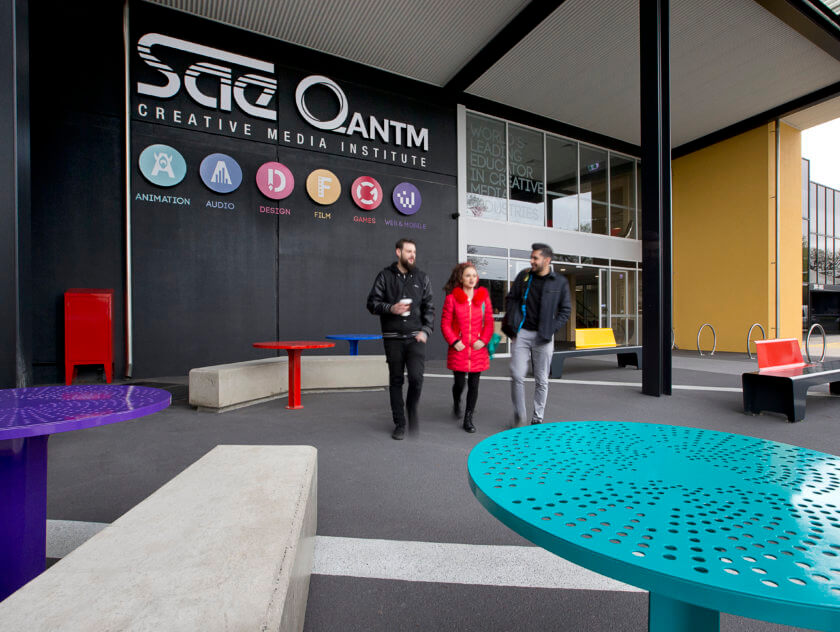 Melbourne Students Front of Campus